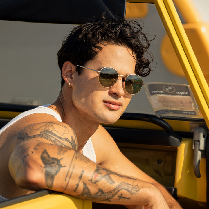 BP18251 - Ash - Matte Gold / Grey-Green Polarized Lens