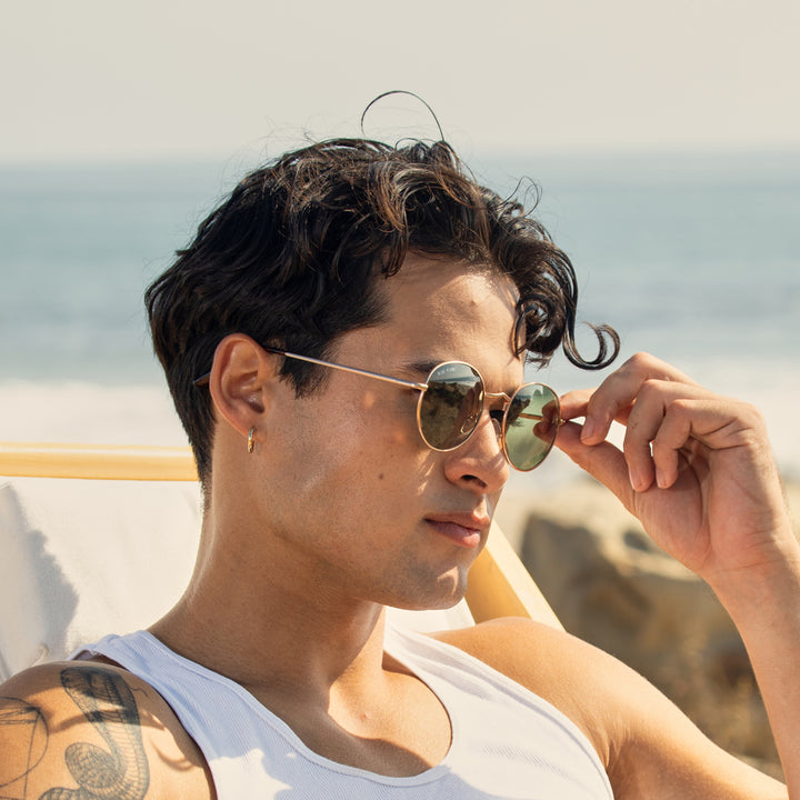 BP18251 - Ash - Matte Gold / Grey-Green Polarized Lens