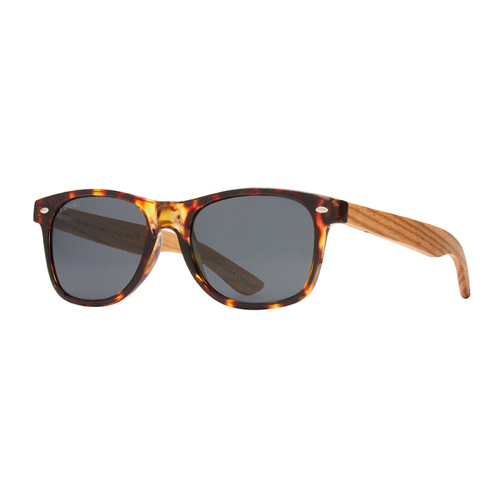 BP10265 - NEW Bodie Honey Amber Tortoise / Zebra Wood / Smoke Polarized Lens