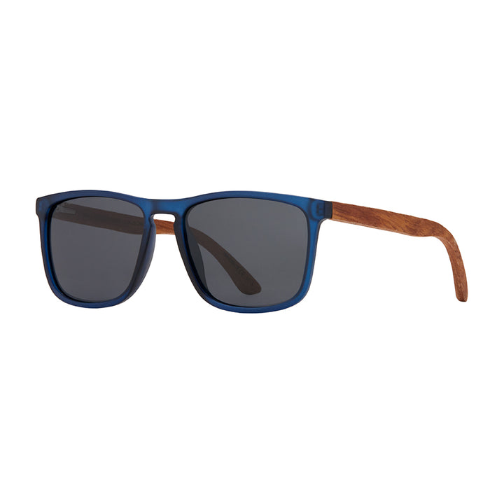 BP18003 - Cail - Matte Navy Blue / Walnut Wood / Smoke Polarized Lens
