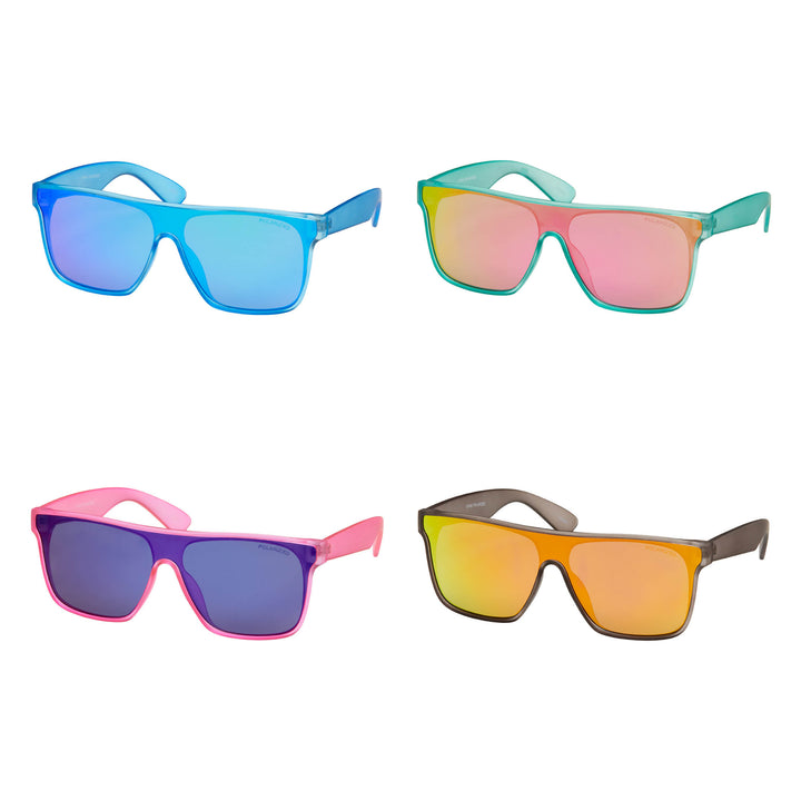 7881 - Polarized- Wrap Mirrored Polarized Sunglasses