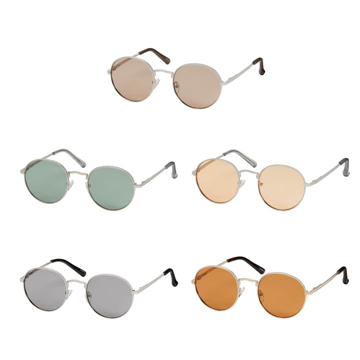 1163- NEW - Jade Round Metal Sunglasses