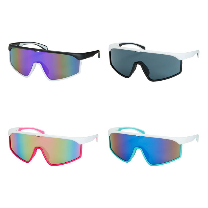 1252-NEW- Shields-Wrap Mirror Lens Sunglasses