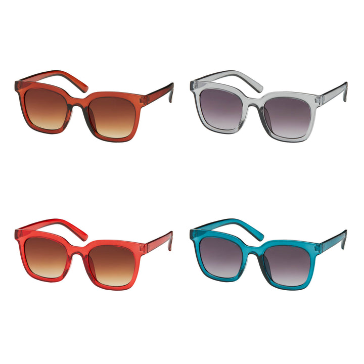 1311-NEW- Rose- Square Crystal Colors Sunglasses