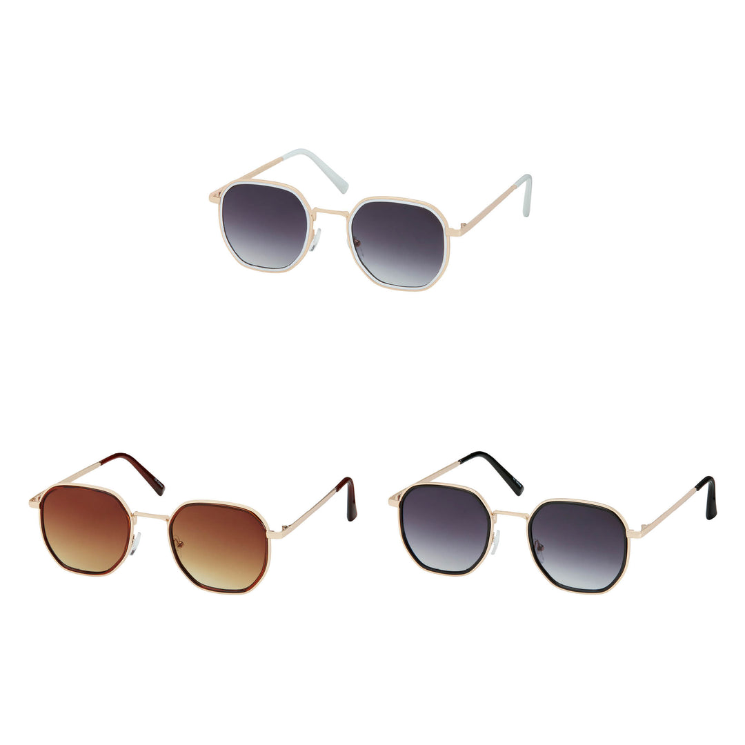 1263 Jade- Round Angled  Sunglasses 3 Color Ways