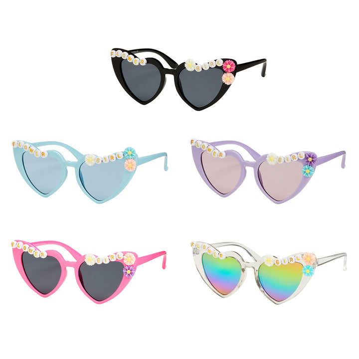 K6886 Kids - Angled Hearts -Flower Power - Sunglasses