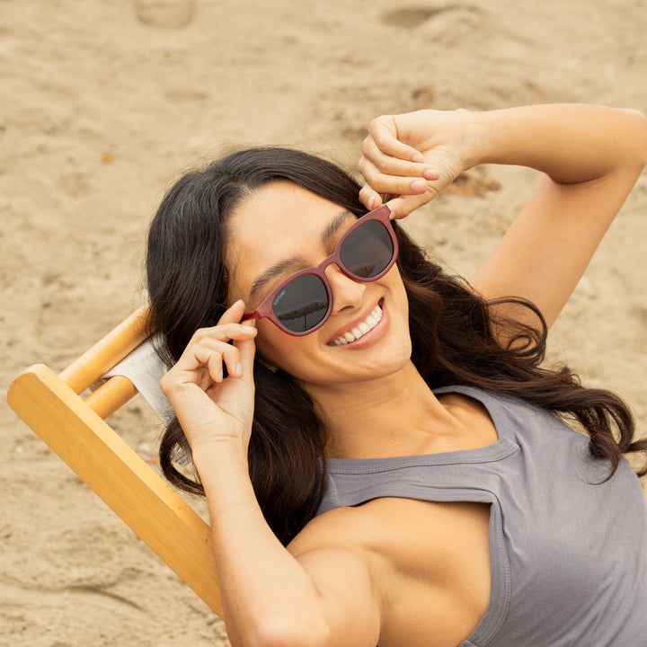 BP19791 - Este - Dark Rose / Gradient Brown Polarized Lens