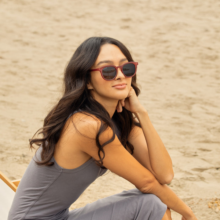 BP19791 - Este - Dark Rose / Gradient Brown Polarized Lens