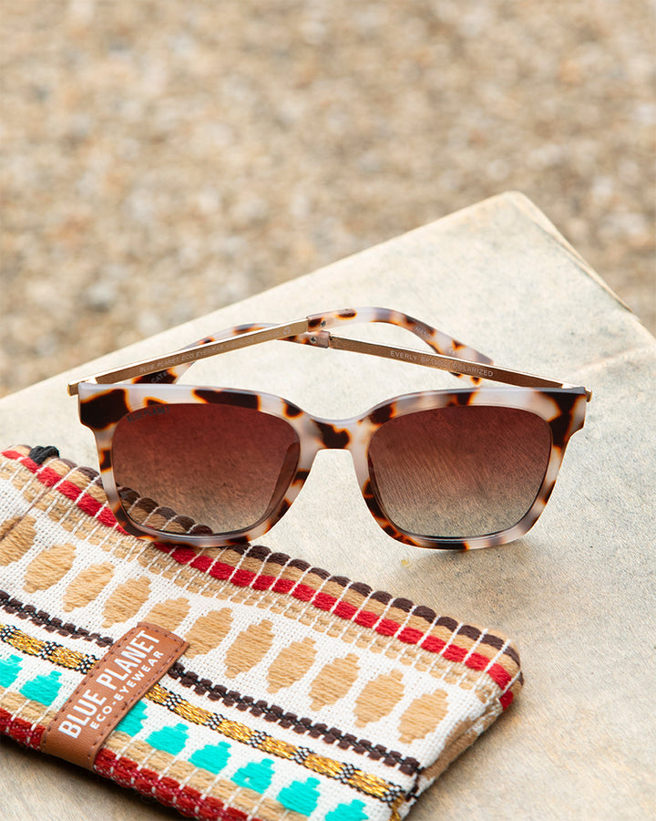 BP19603- NEW Everly Ivory Tort / Gold  / Brown Polarized Lens