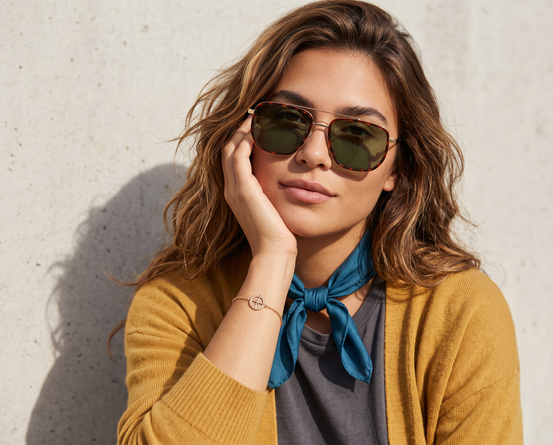BP10332 - Flynn - Walnut Tortoise / Matte Gold / Grey-Green Polarized Lens