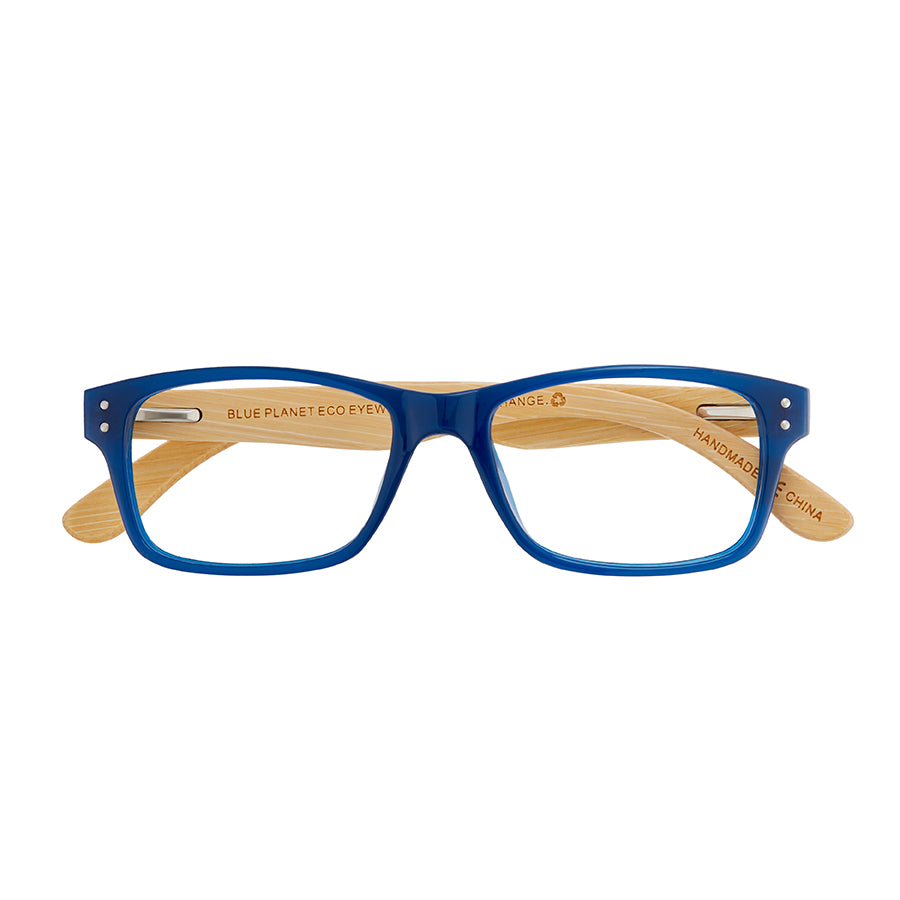 BP20174 - Fremont - Navy Blue / Bamboo / Blue Light Filtering Reader Lens
