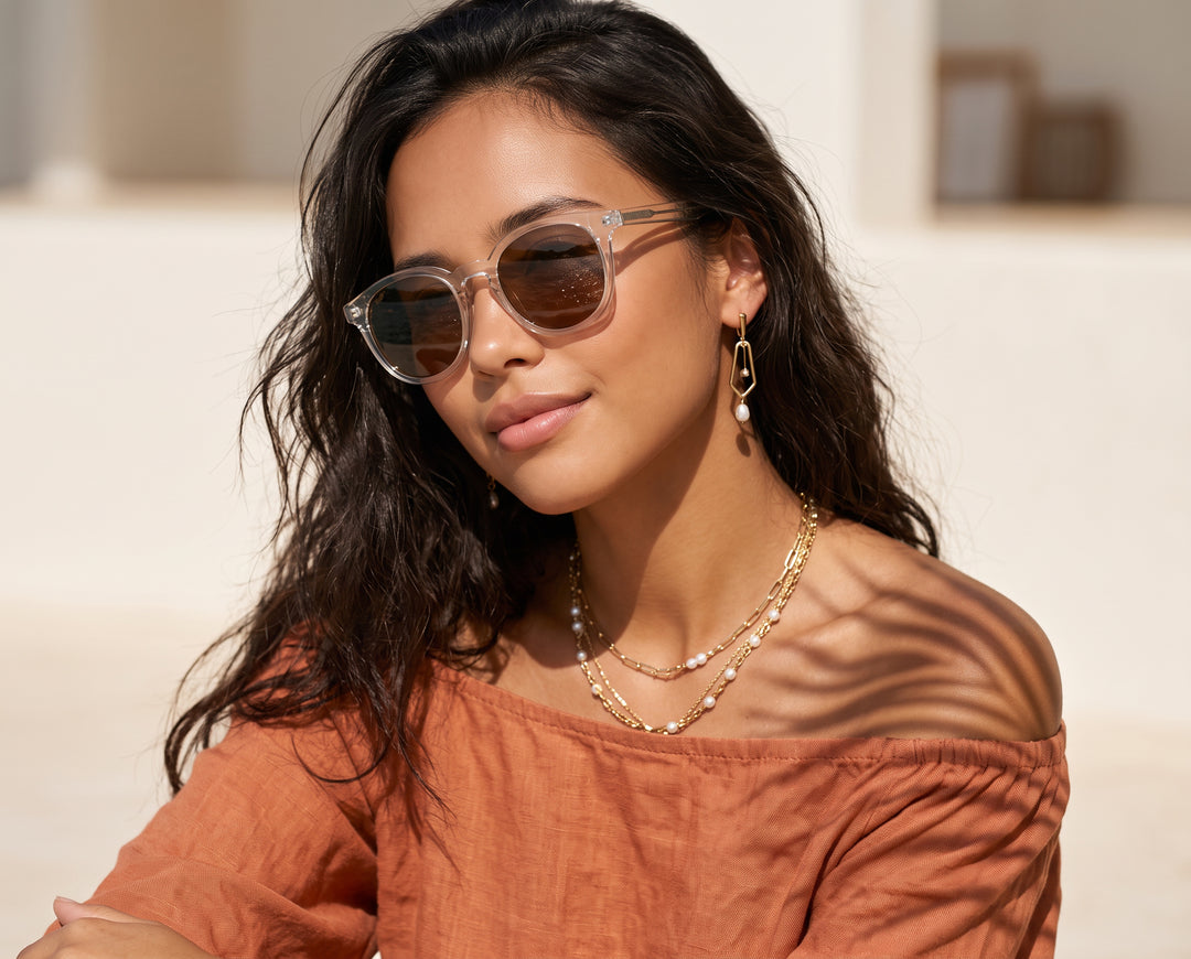 BP19418 - Gram  - Crystal Clear / Brown Polarized Lens