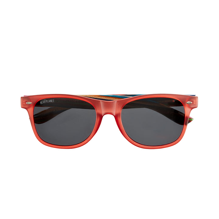 BP19028 - Indio - Matte Red / Rainbow Wood/ Smoke Polarized Lens