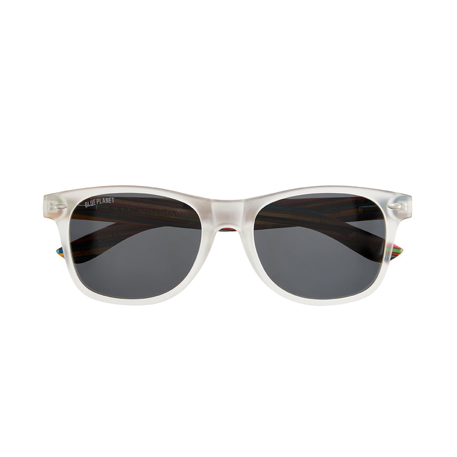 BP19027 - Indio - Matte Clear / Rainbow Wood/ Smoke Polarized Lens