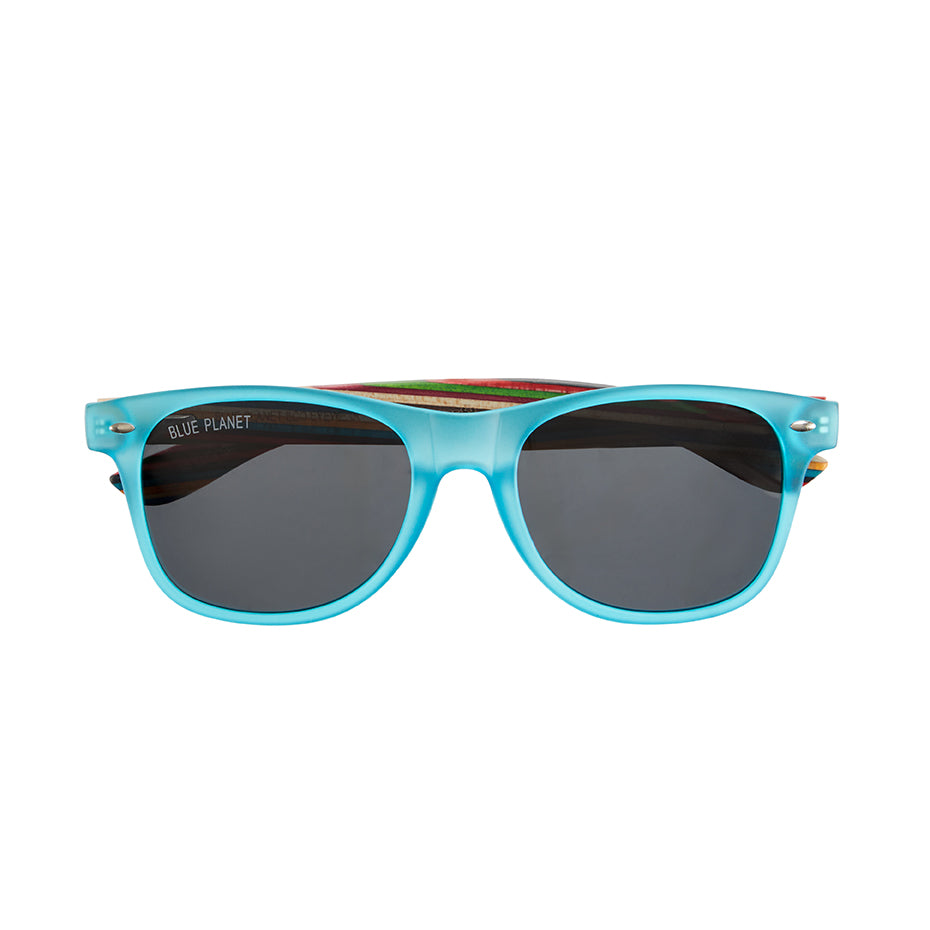 BP19029 - Indio - Matte Aqua / Rainbow Wood/ Smoke Polarized Lens