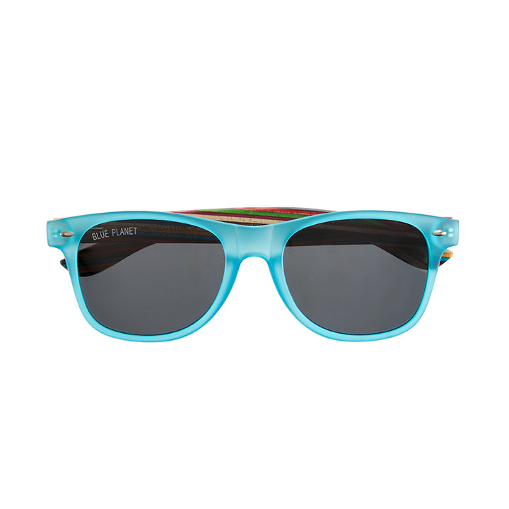 BP19029 - Indio - Matte Aqua / Rainbow Wood/ Smoke Polarized Lens