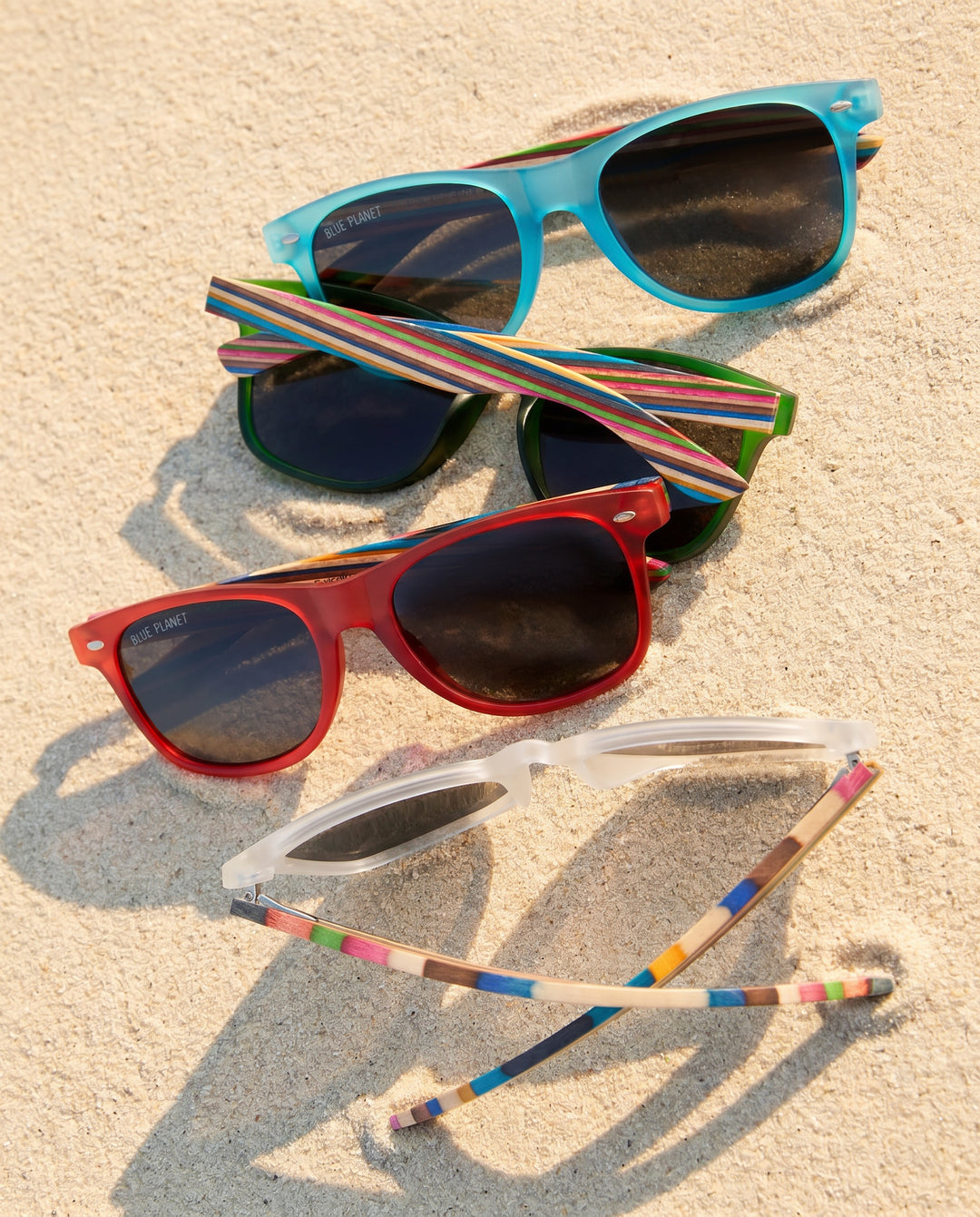 BP19027 - Indio - Matte Clear / Rainbow Wood/ Smoke Polarized Lens
