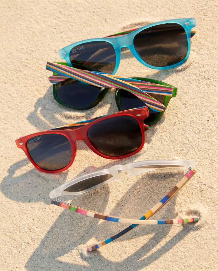BP19027 - Indio - Matte Clear / Rainbow Wood/ Smoke Polarized Lens