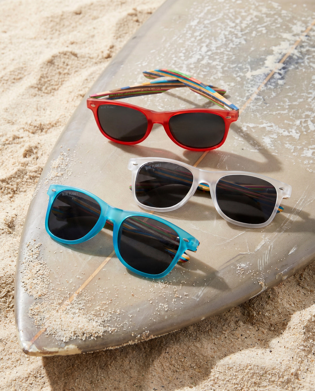 BP19027 - Indio - Matte Clear / Rainbow Wood/ Smoke Polarized Lens
