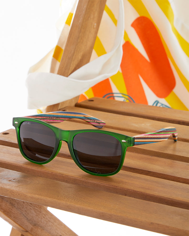 BP19028 - Indio - Matte Red / Rainbow Wood/ Smoke Polarized Lens