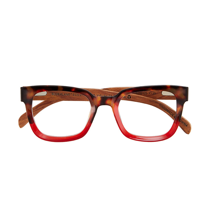 BP20202 - Iris - Honey Tortoise To Rose / Walnut Wood / Blue Light Filtering Reader Lens