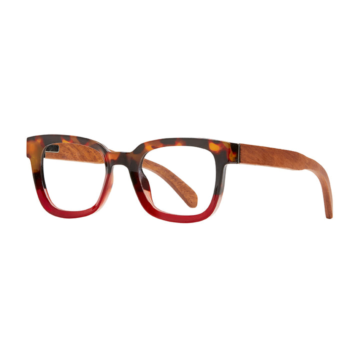 BP20202 - Iris - Honey Tortoise To Rose / Walnut Wood / Blue Light Filtering Reader Lens