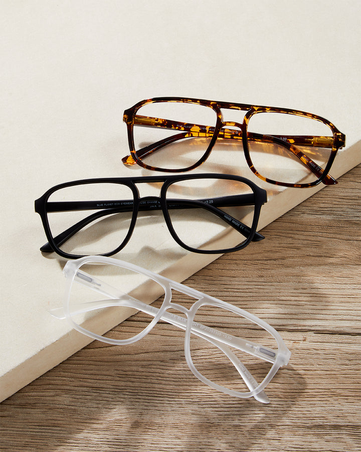BP20393 - NEW Jax Aviator Matte Clear Blue Light Reader