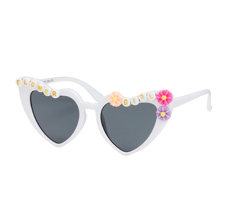 K6886 Kids - Angled Hearts -Flower Power - Sunglasses