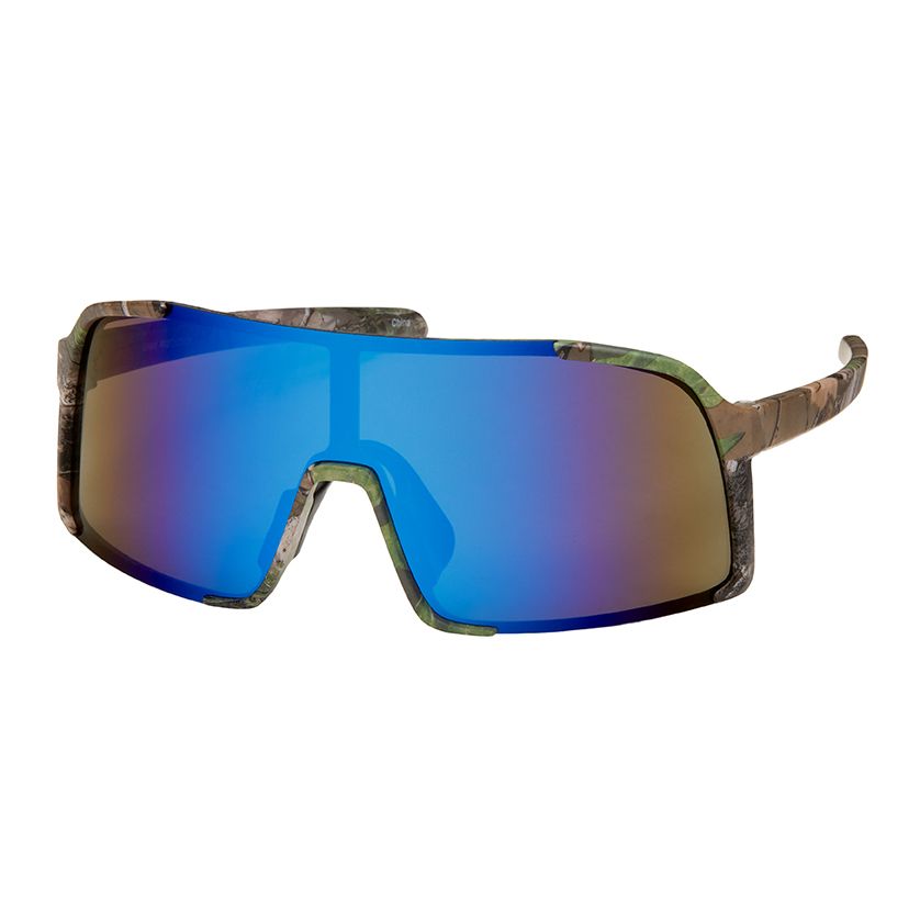 1272 Shields- Multi Color Large Wrap Mirror Color Lens Sunglasses-