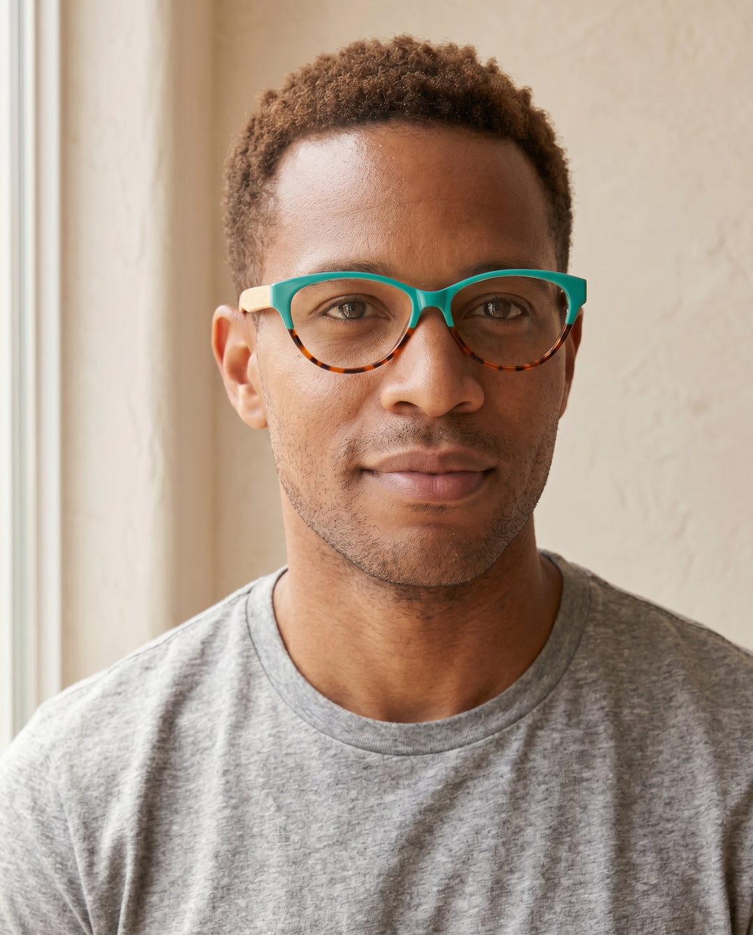 BP20143 - Lucia - Turquoise To Amber Tortoise / Natural Bamboo / Premium Reader Lens