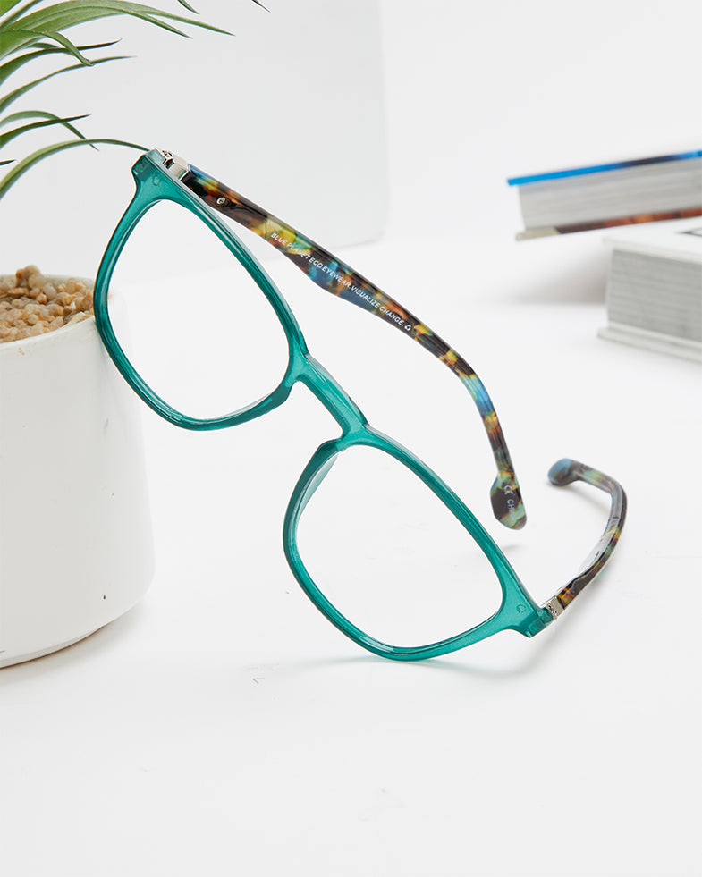 BP20474 NEW Mel  -Teal/Teal Tortoise - Blue Light Filtering