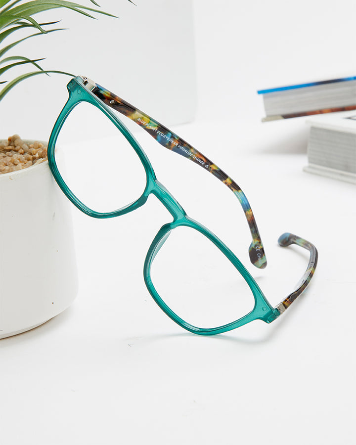 BP20474 NEW Mel  -Teal/Teal Tortoise - Blue Light Filtering