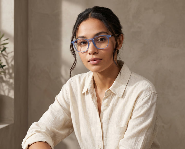 BP20473 NEW Mel  -Light Blue/Brown Tortoise - Blue Light