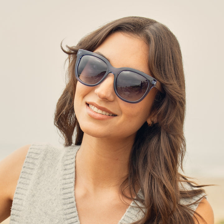 BP10341 - Nara - Crystal Blue / Walnut Wood / Gradient Grey Polarized Lens