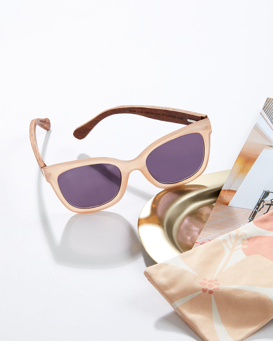 BP19755 - Nora - Beige / Walnut Wood / Gradient Brown Polarized Lenses