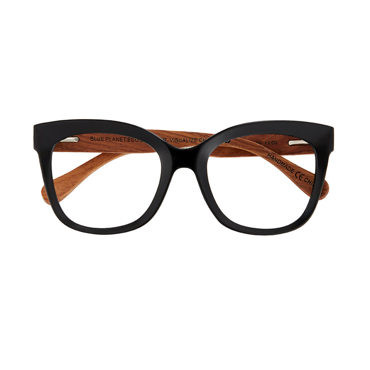 BP20783 - Nora - Onyx / Walnut Wood / Blue Light Filtering Reader Lens