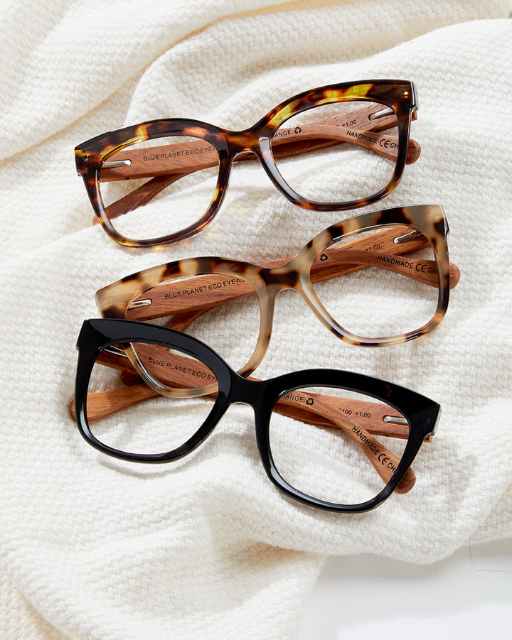 BP20785 NEW Nora- Blue Tortoise / Walnut Wood / Blue Light