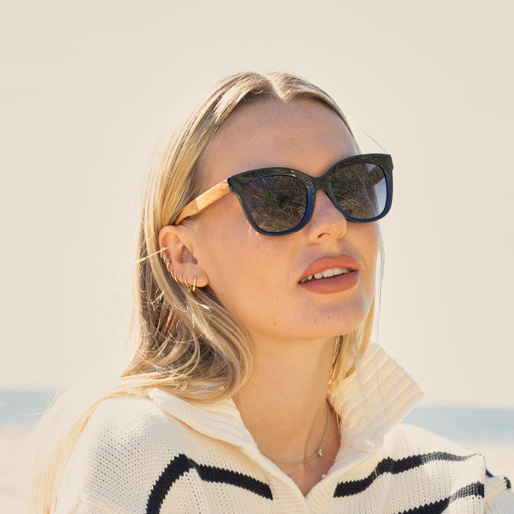 BP19756 NEW Nora Onyx /Wood / Gradient Smoke Polarized