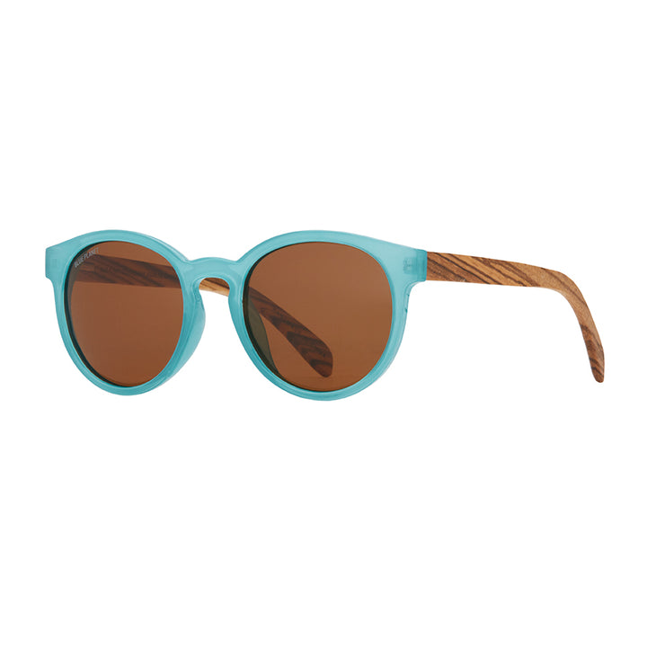 BP19591 - Reagan- Aqua / Zebra Wood/ Brown Polarized Lens
