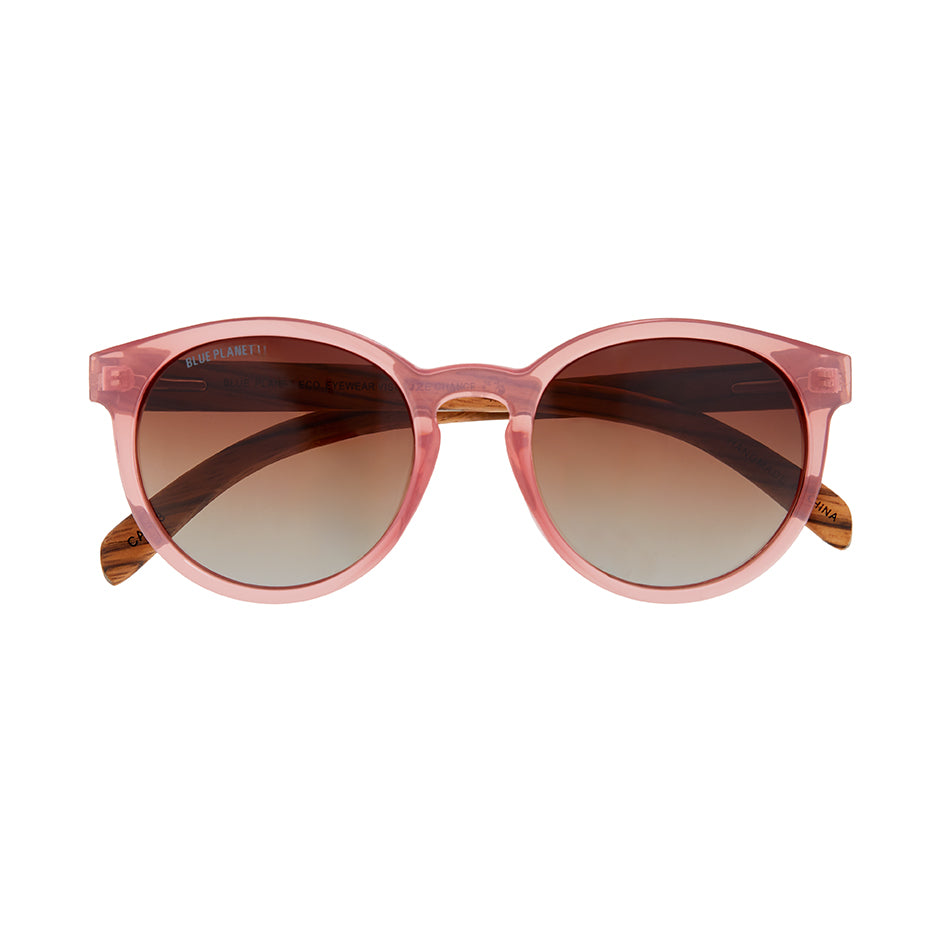 BP19595 - NEW Reagan Pink / Zebra Wood/ Brown Polarized Lenses
