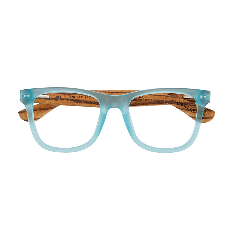 BP20861-Seaglass - Matte Light Blue / Zebra Wood