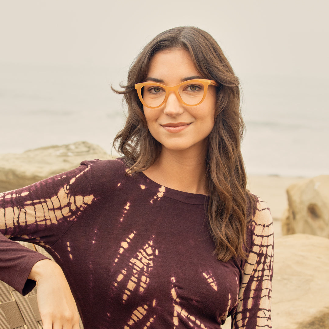 BP20221 - Sunny - Milky Gold / Zebra Wood / Blue Light Filtering Reader Lens