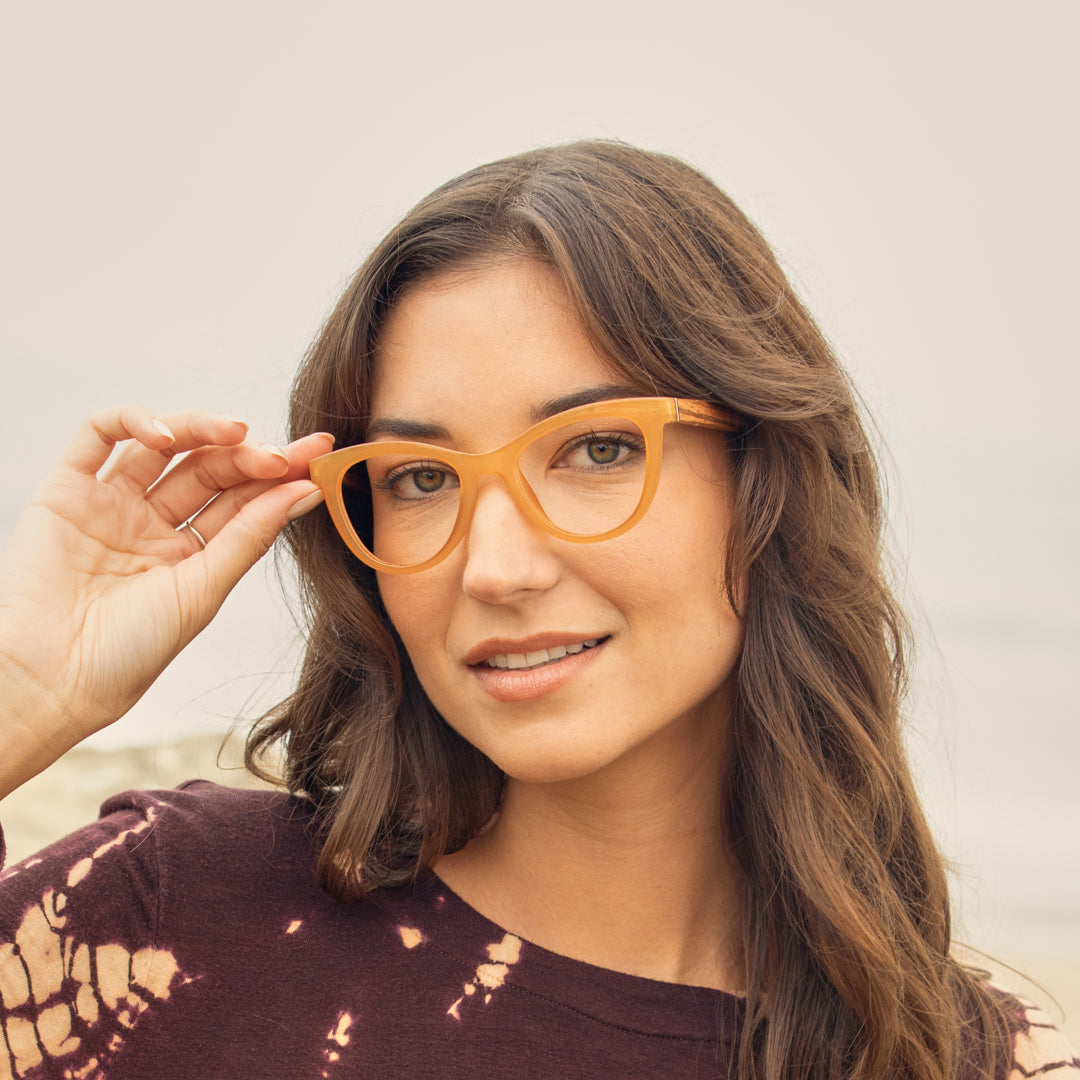 BP20221 - Sunny - Milky Gold / Zebra Wood / Blue Light Filtering Reader Lens