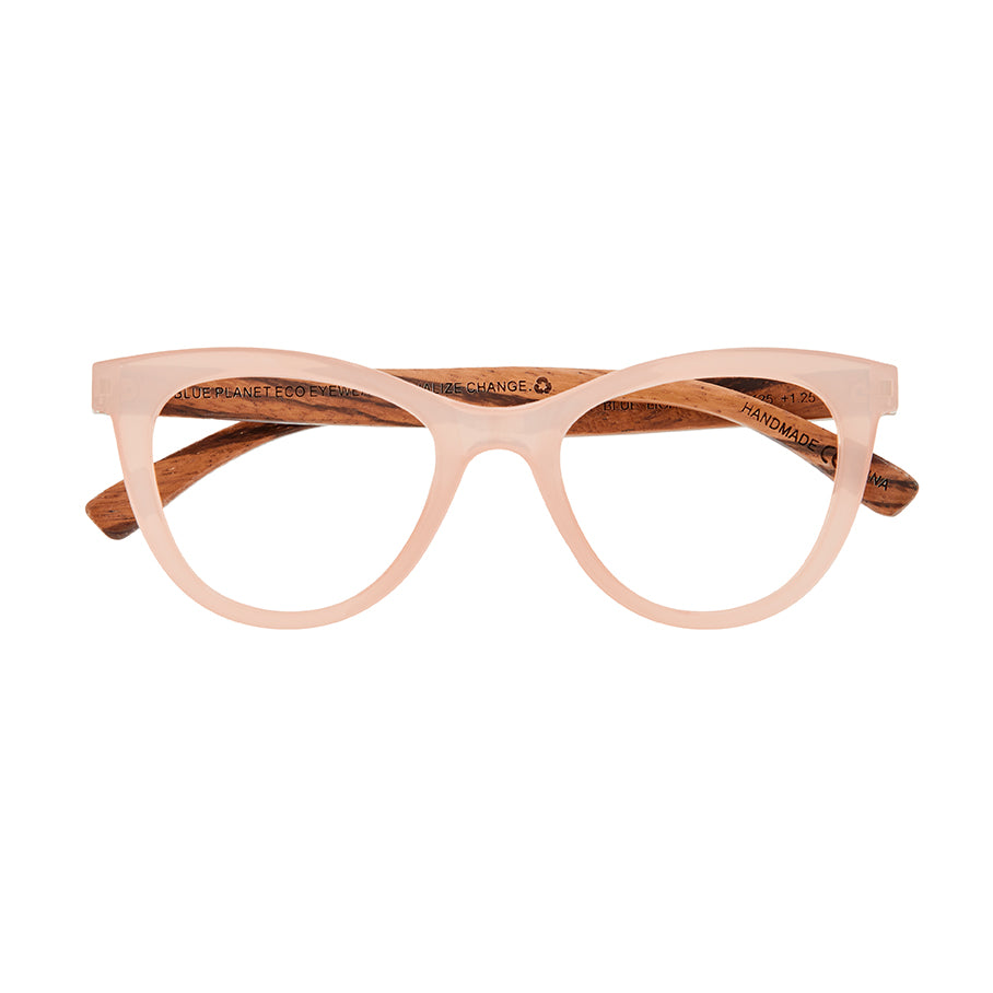 BP20223 - Sunny - Milky Rose / Zebra Wood / Blue Light Filtering Reader Lens