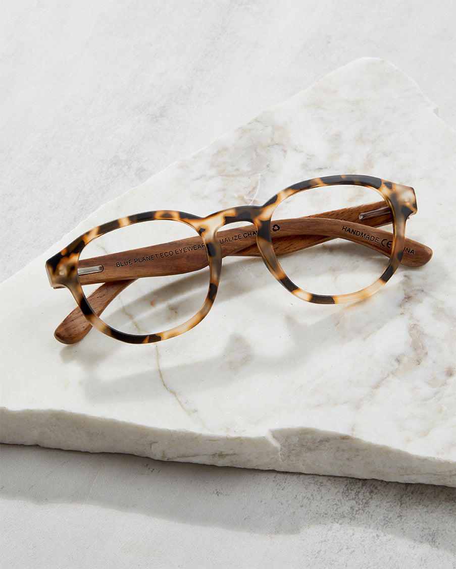 BP20825 NEW Sunset-Matte Ivory Marble/Walnut Wood+Blue Light