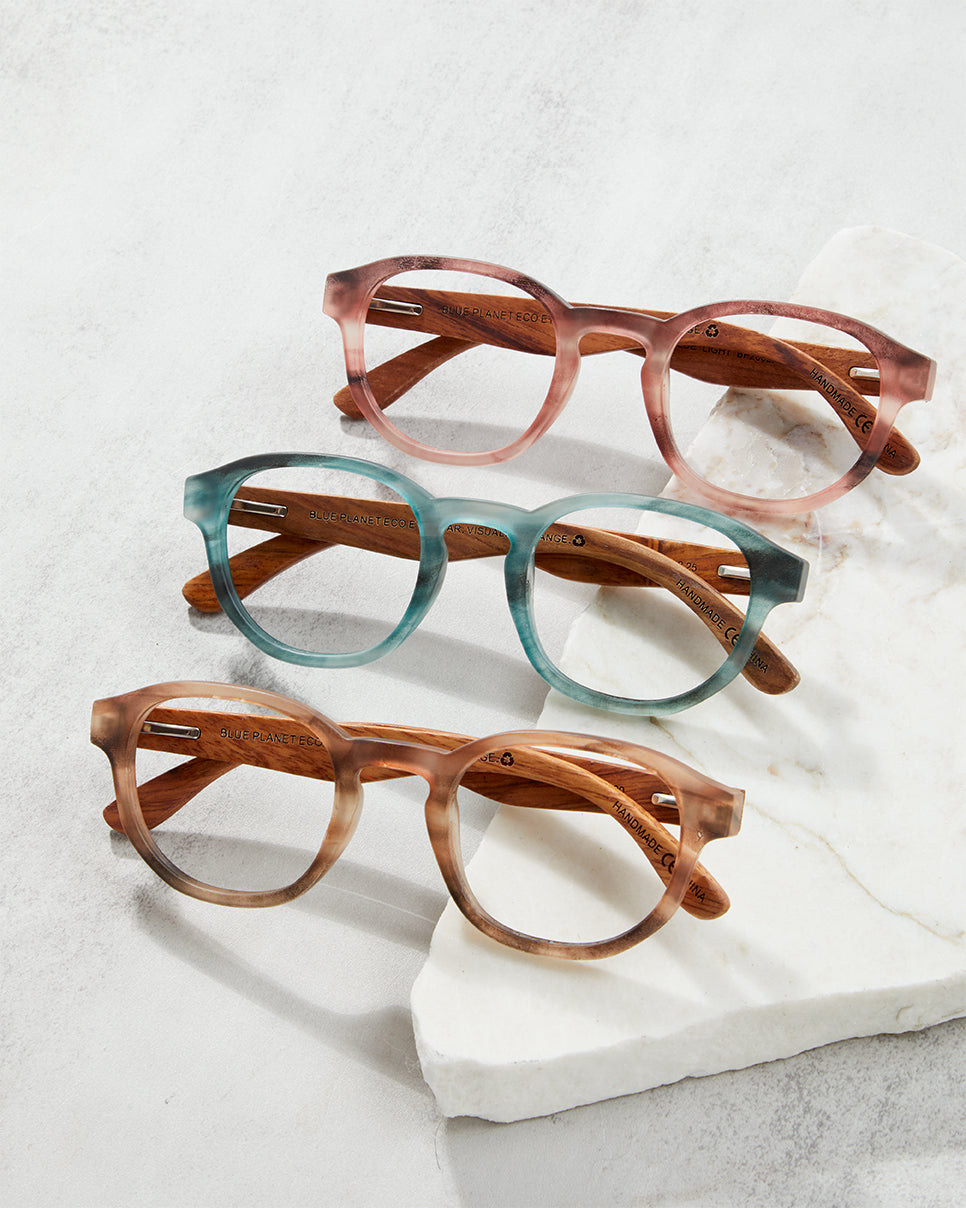 BP20825 NEW Sunset-Matte Ivory Marble/Walnut Wood+Blue Light