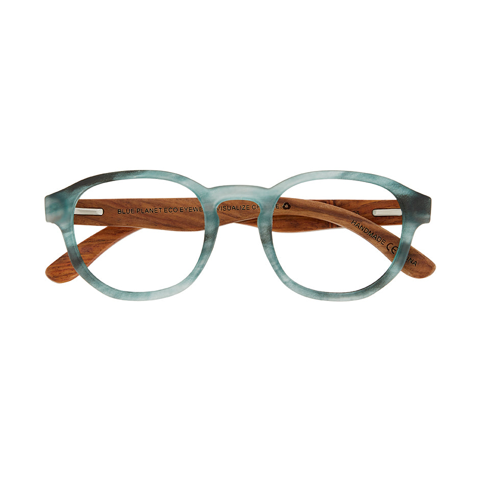 BP20821- Sunset - Matte Light Blue Marble / Walnut Wood