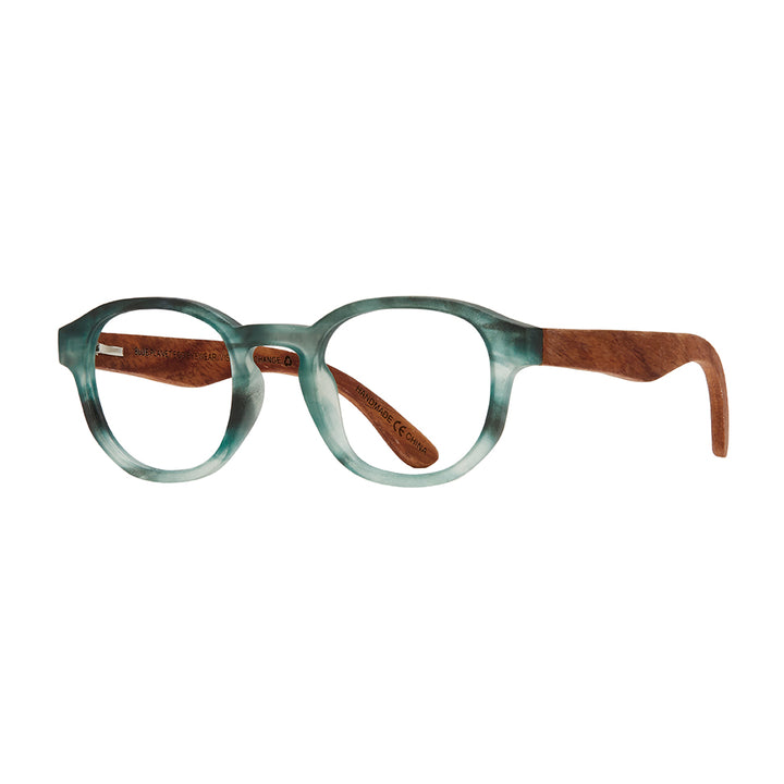 BP20821- Sunset - Matte Light Blue Marble / Walnut Wood