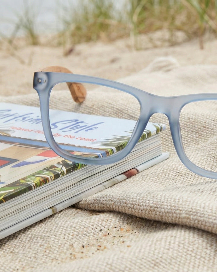 BP20861-Seaglass - Matte Light Blue / Zebra Wood