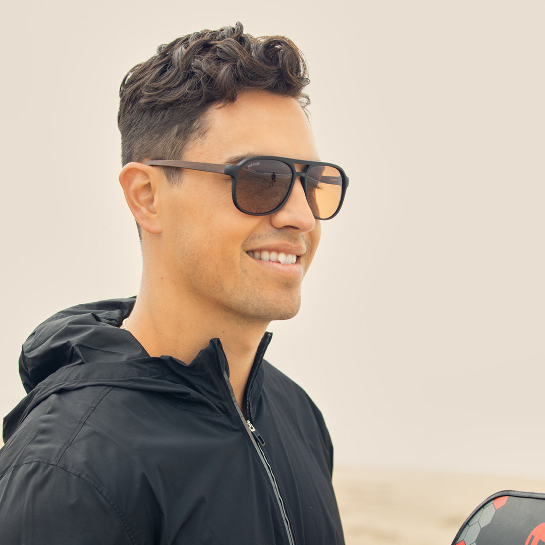 BP10351 - Weston - Matte Black / Brown Bamboo / Brown Polarized Lenses